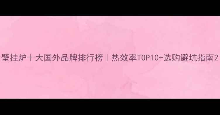 图片 壁挂炉十大国外品牌排行榜｜热效率TOP10+选购避坑指南2