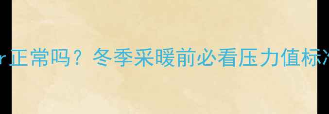 壁挂炉压力2bar正常吗冬季采暖前必看压力值标准及维护指南