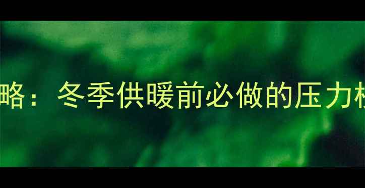 图片 壁挂炉压力调节全攻略：冬季供暖前必做的压力校准与安全使用指南1