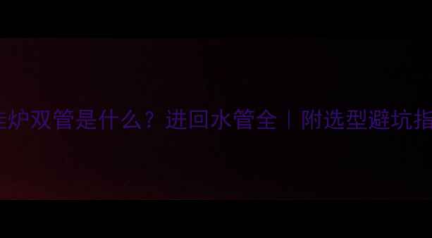 图片 壁挂炉双管是什么？进回水管全｜附选型避坑指南1