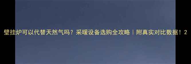 壁挂炉可以代替天然气吗采暖设备选购全攻略附真实对比数据