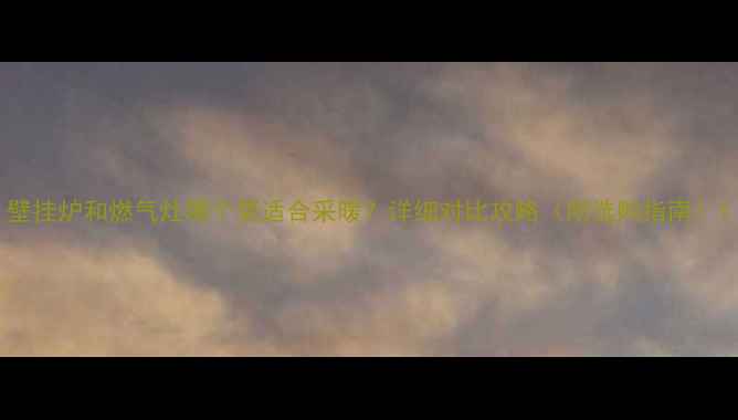 图片 壁挂炉和燃气灶哪个更适合采暖？详细对比攻略（附选购指南）1