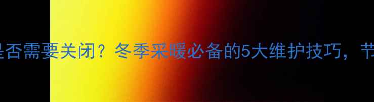 图片 壁挂炉回水管是否需要关闭？冬季采暖必备的5大维护技巧，节能省电全攻略2