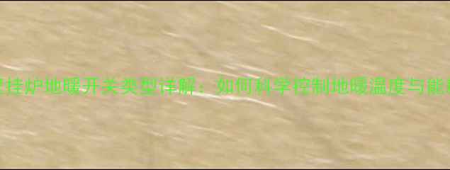 图片 壁挂炉地暖开关类型详解：如何科学控制地暖温度与能耗