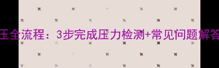 图片 壁挂炉地暖测压全流程：3步完成压力检测+常见问题解答（附标准值）