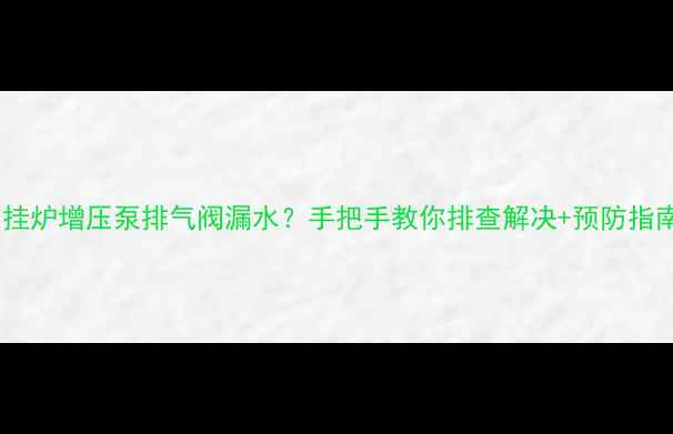 图片 壁挂炉增压泵排气阀漏水？手把手教你排查解决+预防指南1