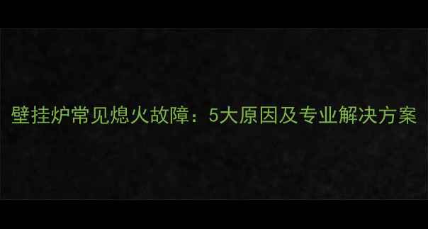 图片 壁挂炉常见熄火故障：5大原因及专业解决方案