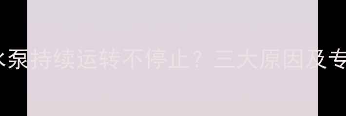 壁挂炉循环水泵持续运转不停止三大原因及专业维修指南