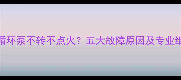 图片 壁挂炉循环泵不转不点火？五大故障原因及专业维修指南