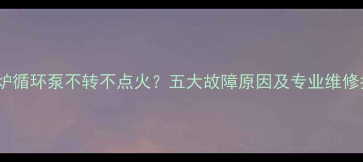 图片 壁挂炉循环泵不转不点火？五大故障原因及专业维修指南2