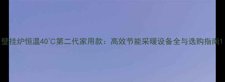 壁挂炉恒温40第二代家用款高效节能采暖设备全与选购指南