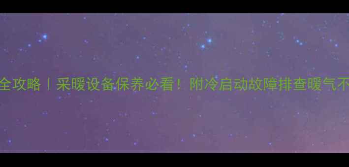 壁挂炉排气全攻略采暖设备保养必看附冷启动故障排查暖气不热应急方案