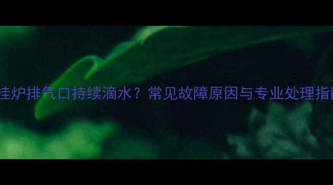 图片 壁挂炉排气口持续滴水？常见故障原因与专业处理指南1