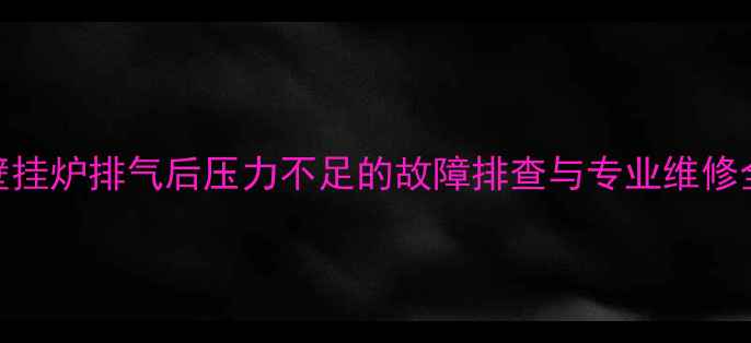 图片 壁挂炉排气后压力不足的故障排查与专业维修全