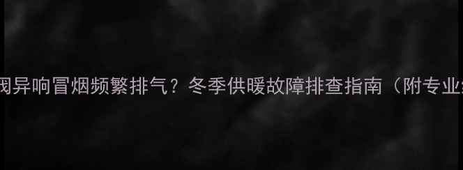 图片 壁挂炉排气阀异响冒烟频繁排气？冬季供暖故障排查指南（附专业维修视频）2