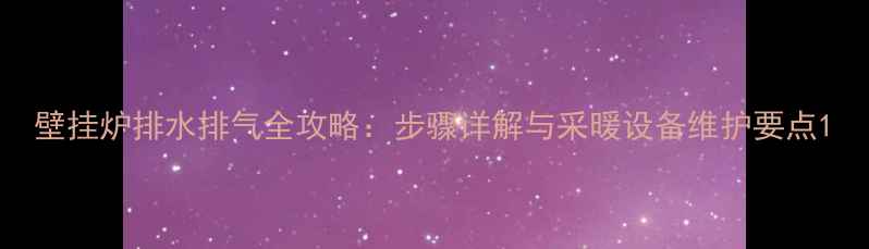 图片 壁挂炉排水排气全攻略：步骤详解与采暖设备维护要点1