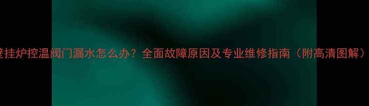 壁挂炉控温阀门漏水怎么办全面故障原因及专业维修指南附高清图解
