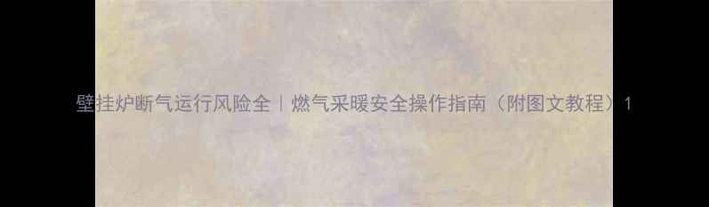 图片 壁挂炉断气运行风险全｜燃气采暖安全操作指南（附图文教程）1