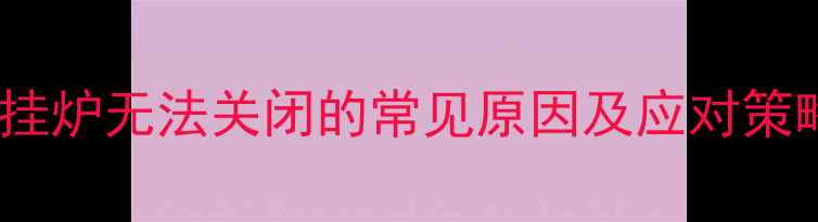 壁挂炉无法关闭的常见原因及应对策略