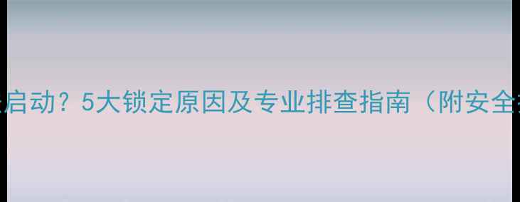 图片 壁挂炉无法启动？5大锁定原因及专业排查指南（附安全操作手册）