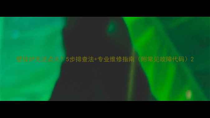 壁挂炉无法点火5步排查法专业维修指南附常见故障代码