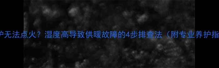 壁挂炉无法点火湿度高导致供暖故障的4步排查法附专业养护指南