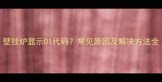壁挂炉显示01代码常见原因及解决方法全