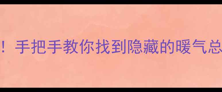 壁挂炉暖气开关安装位置图解手把手教你找到隐藏的暖气总闸附常见问题维护技巧