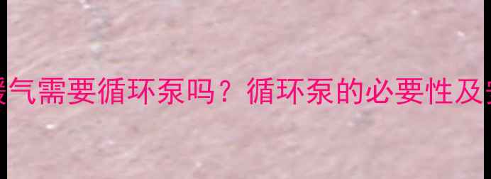 图片 壁挂炉暖气需要循环泵吗？循环泵的必要性及安装技巧