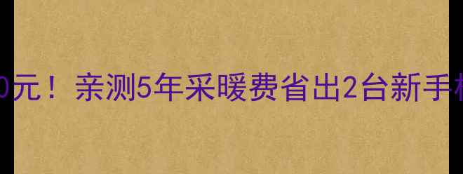 壁挂炉每天省50元亲测5年采暖费省出2台新手机租房党必看