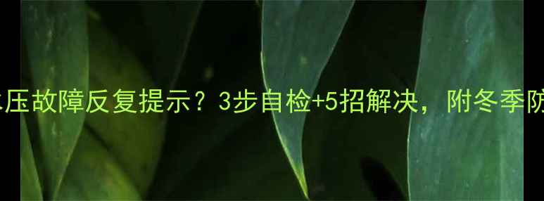 图片 壁挂炉水压故障反复提示？3步自检+5招解决，附冬季防冻秘籍2