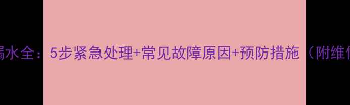 图片 壁挂炉水泵漏水全：5步紧急处理+常见故障原因+预防措施（附维修视频教程）