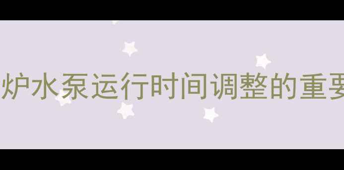 图片 壁挂炉水泵运行时间调整的重要性1
