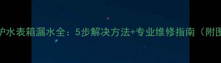 壁挂炉水表箱漏水全5步解决方法专业维修指南附图文