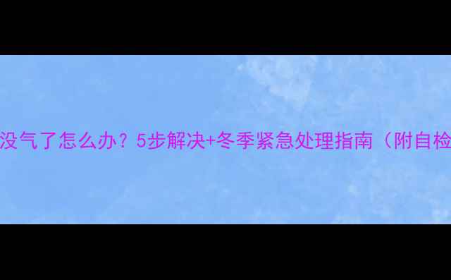 图片 壁挂炉没气了怎么办？5步解决+冬季紧急处理指南（附自检手册）