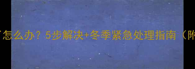 图片 壁挂炉没气了怎么办？5步解决+冬季紧急处理指南（附自检手册）1