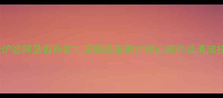 图片 壁挂炉滤网是否存在？采暖设备维护核心部件及清洁技巧1