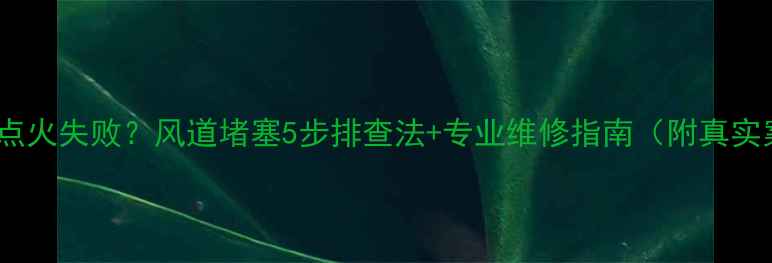 壁挂炉点火失败风道堵塞5步排查法专业维修指南附真实案例