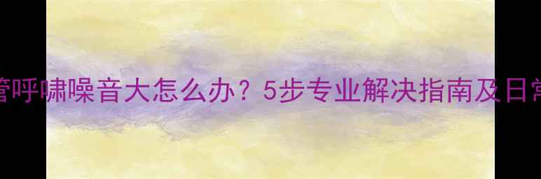 壁挂炉烟管呼啸噪音大怎么办5步专业解决指南及日常维护技巧