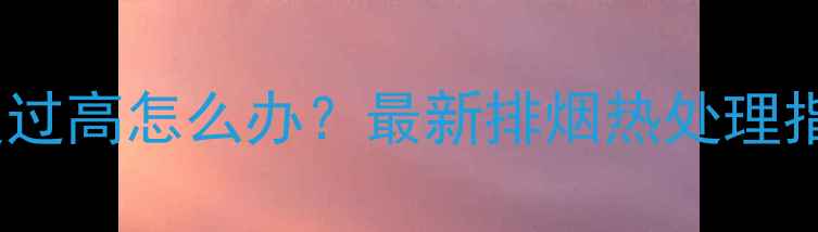 图片 壁挂炉烟管排烟温度过高怎么办？最新排烟热处理指南（附温度范围）2