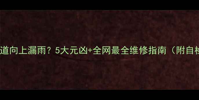 壁挂炉烟道向上漏雨5大元凶全网最全维修指南附自检清单