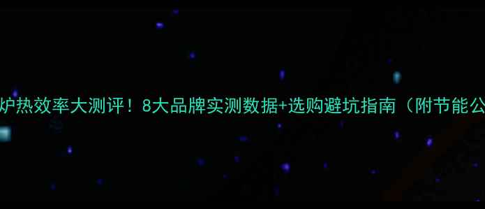 图片 壁挂炉热效率大测评！8大品牌实测数据+选购避坑指南（附节能公式）