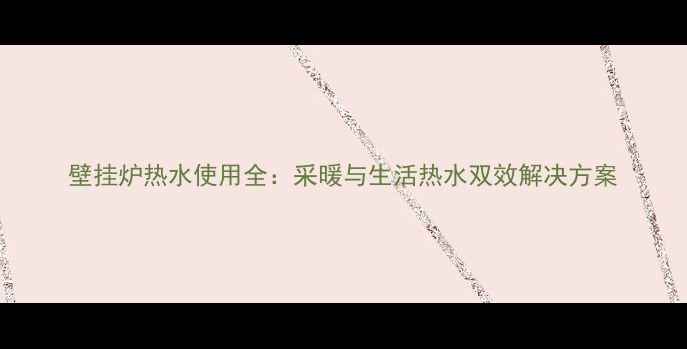 壁挂炉热水使用全采暖与生活热水双效解决方案