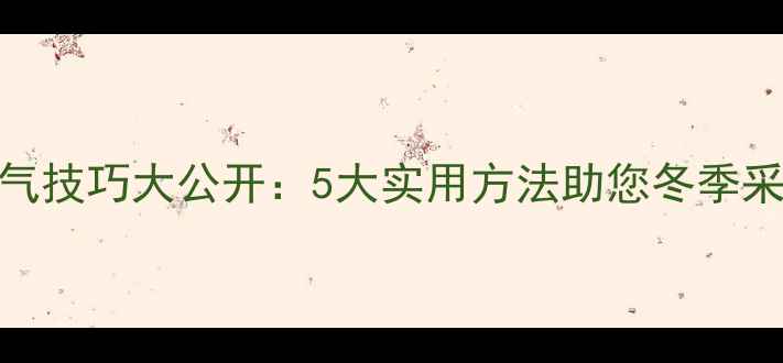 图片 壁挂炉省气技巧大公开：5大实用方法助您冬季采暖零浪费