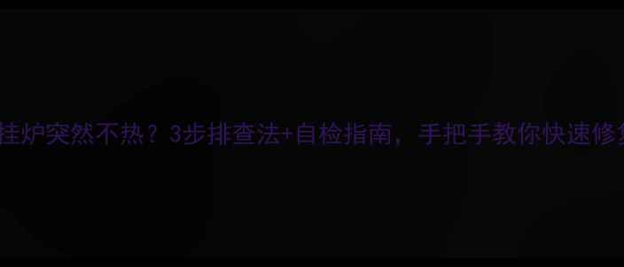 壁挂炉突然不热3步排查法自检指南手把手教你快速修复