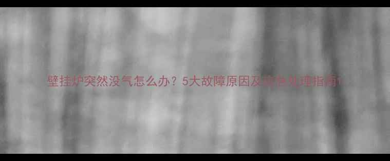 壁挂炉突然没气怎么办5大故障原因及应急处理指南