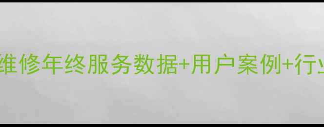 图片 壁挂炉维修年终服务数据+用户案例+行业洞察1