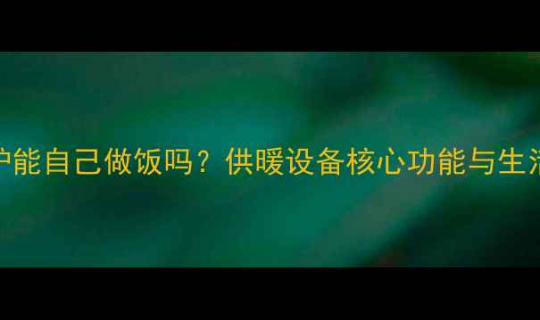 图片 壁挂炉能自己做饭吗？供暖设备核心功能与生活误区