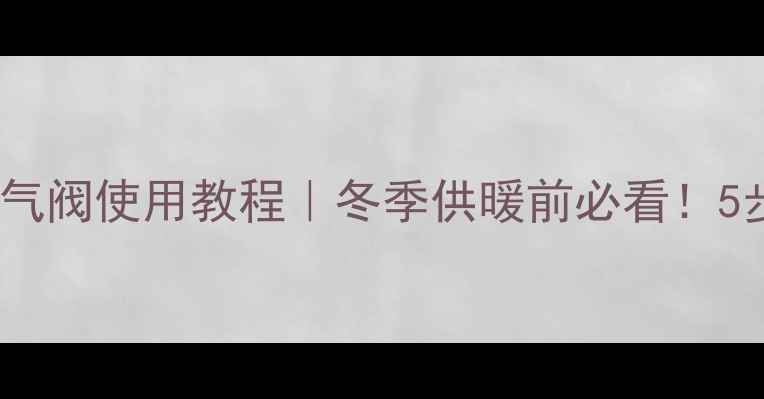 壁挂炉自动排气阀使用教程冬季供暖前必看5步操作保温暖