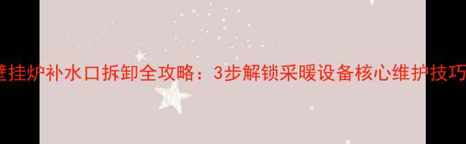 图片 壁挂炉补水口拆卸全攻略：3步解锁采暖设备核心维护技巧1